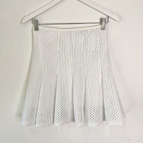 Sandro Jackpot White Mesh Mini Skirt - Picture 2 of 8